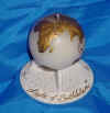 B'eartday Globe Candle with ceramic stand