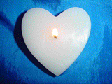 Burning heart floating candle gif